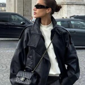 Chaqueta Oversize de Piel Artificial Talla S con Mucho Carácter | Tipishop